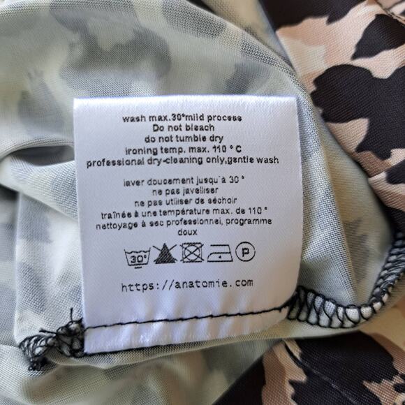 Anatomie Danica Printed Jersey Shirt In Abstract Cheetah Size XS Black Tan - Picture 9 of 12